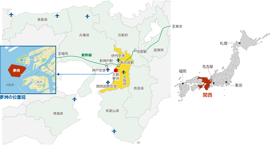 夢州の位置図