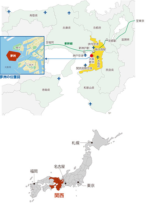 夢州の位置図